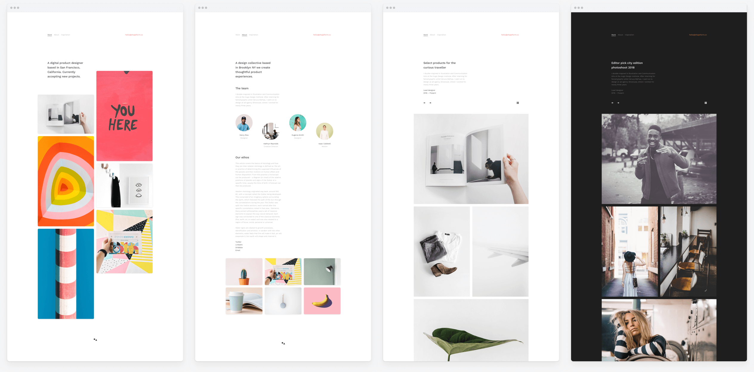 Web screenshot of Shapeform portfolio theme