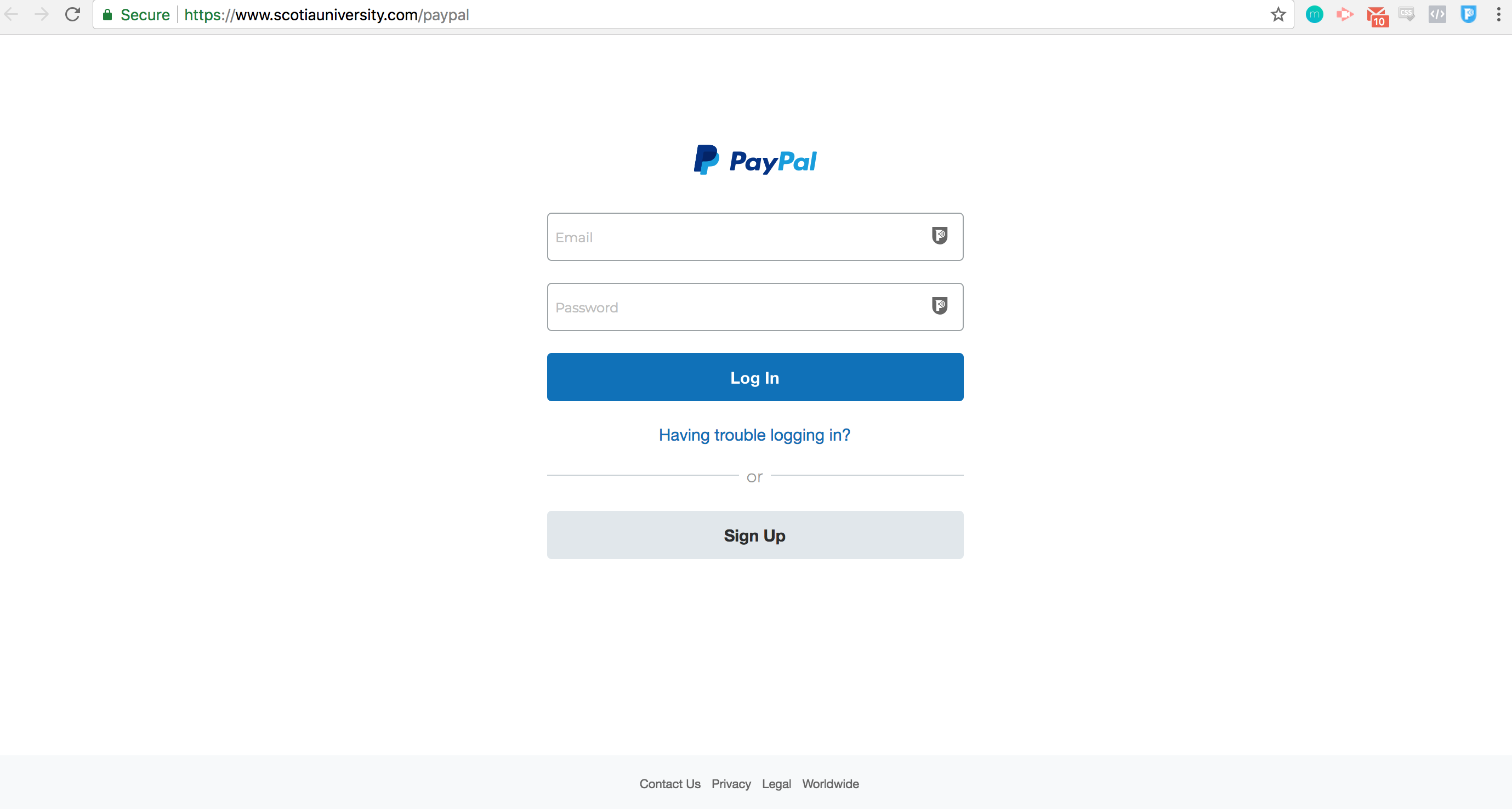 Paypal Phishing Website