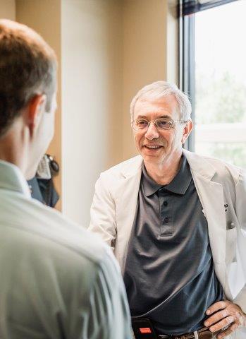 Dr. Heller with a patient