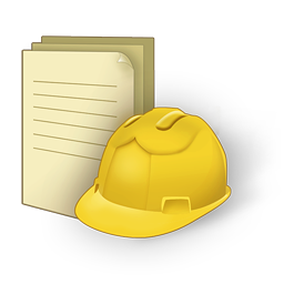 Hard hat with documents