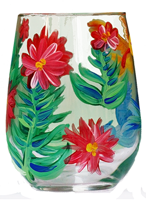 Painted Wine glass
