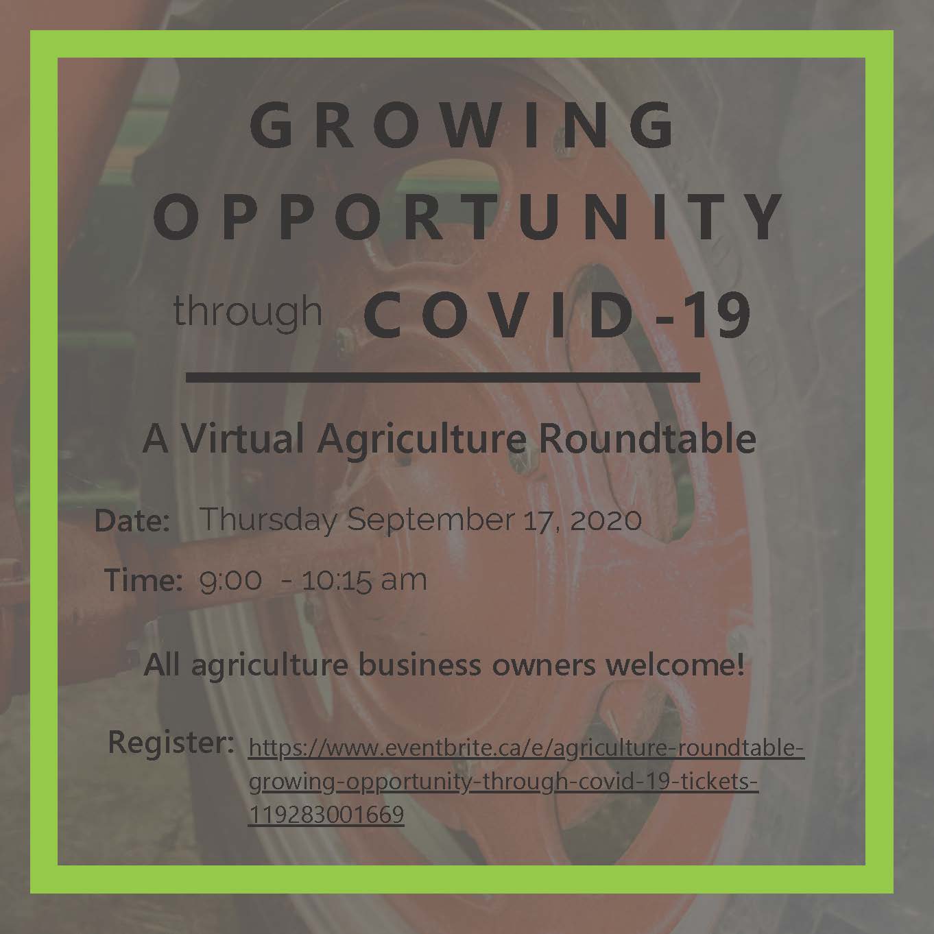 Virtual Agriculture Roundtable Promotional Poster