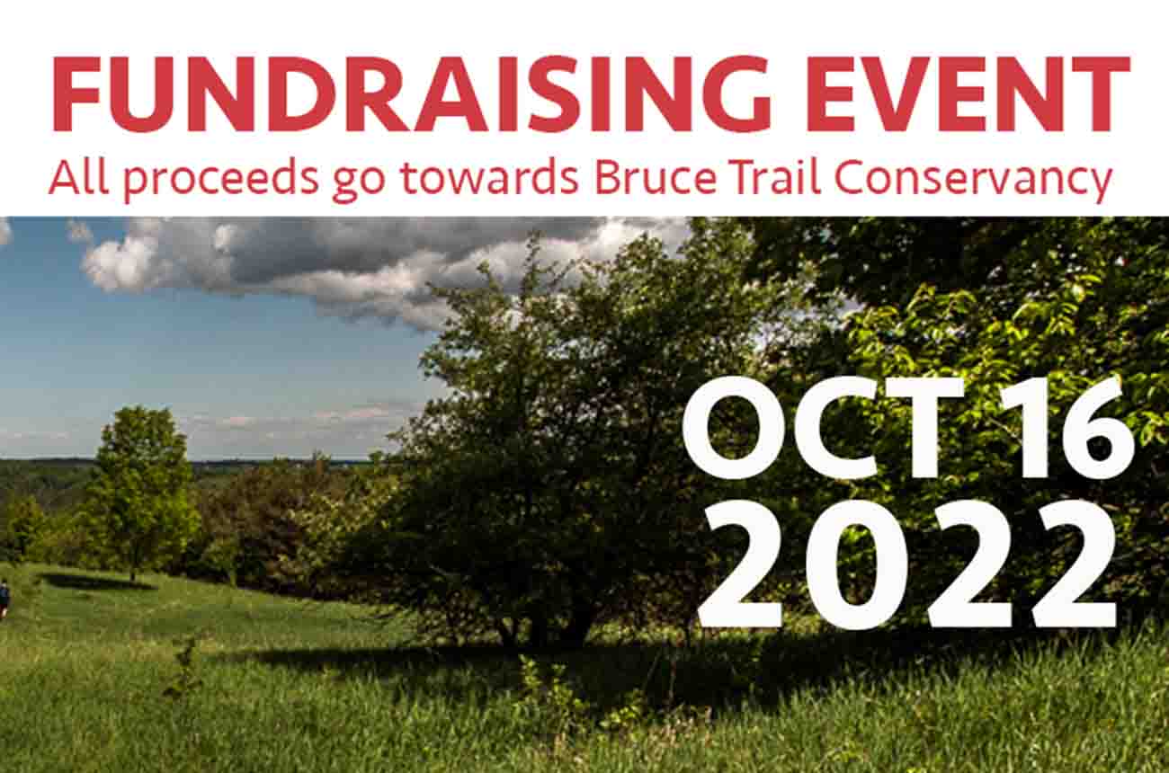 Boyne Valley. Text: Fundraising Event. All proceeds go towards Bruce Trail Conservancy. Oct. 16, 2022