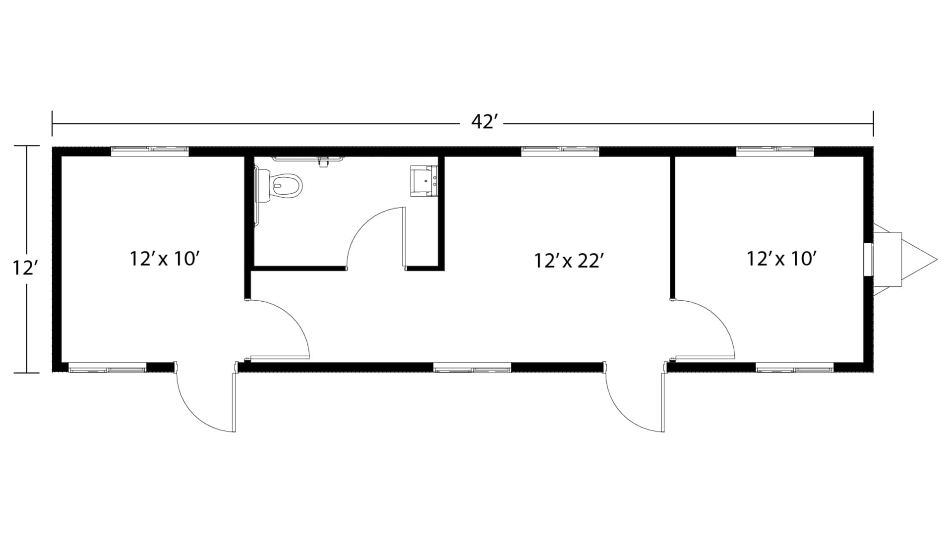 Mobile Office Trailer Layout 4