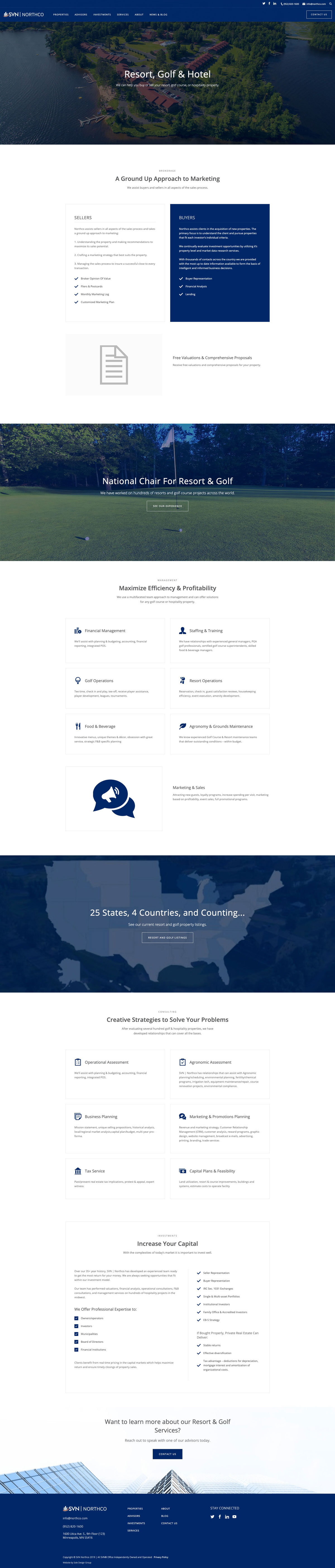 Resort, Golf & Hotel page