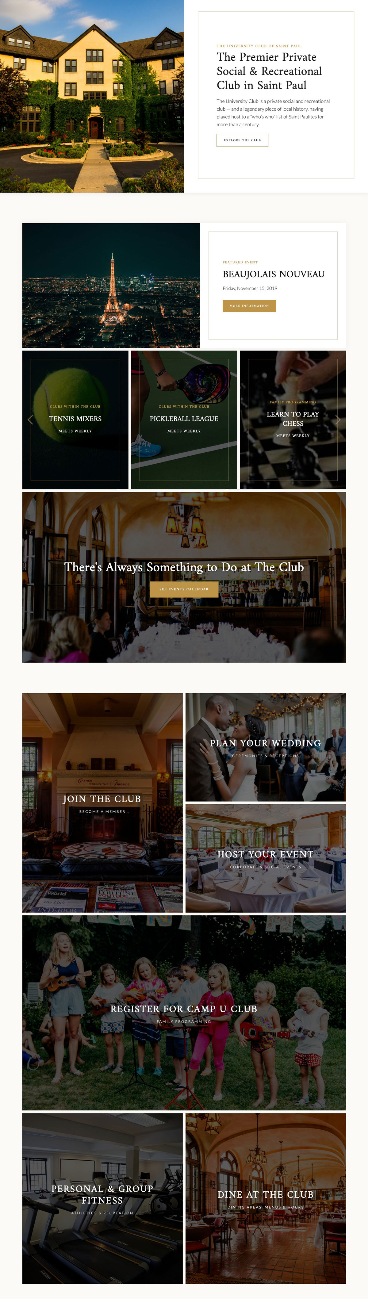 University Club homepage