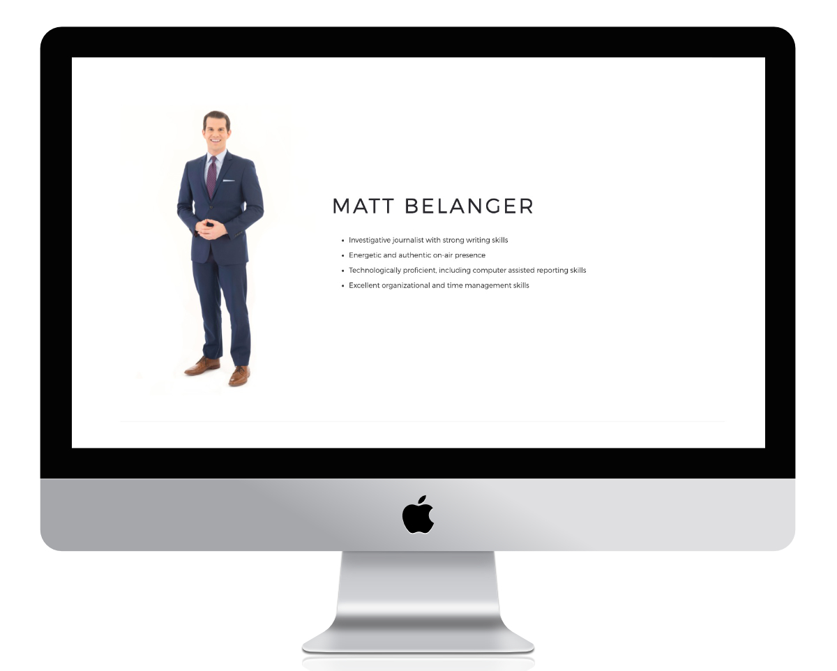 Matt Belanger's bio about page