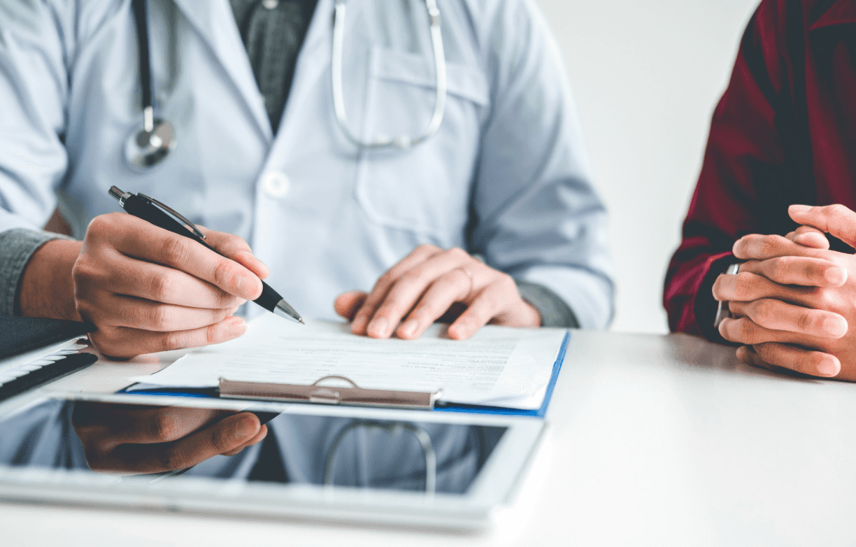 doctor reviewing records