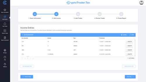 Add Taxable Bitcoin Income