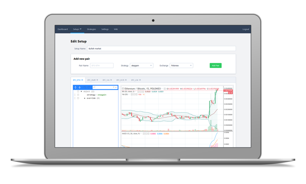 Gunbot Dashboard Mockup