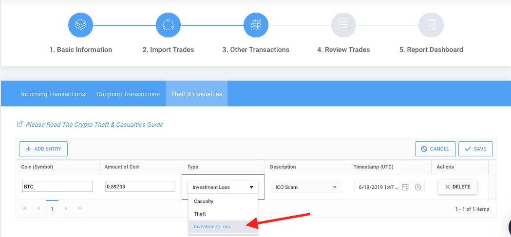 Lost crypto taxes