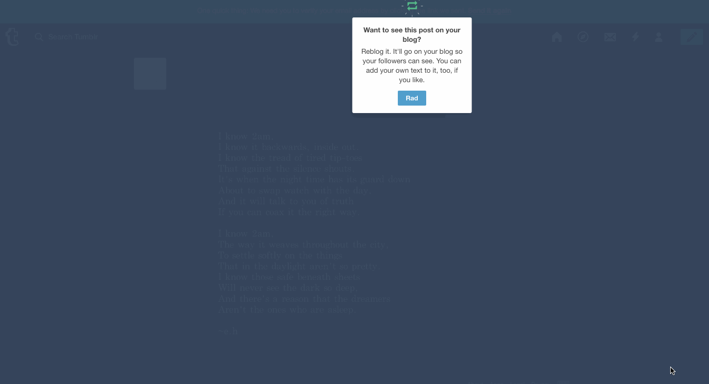 Tumblr user onboarding step 7