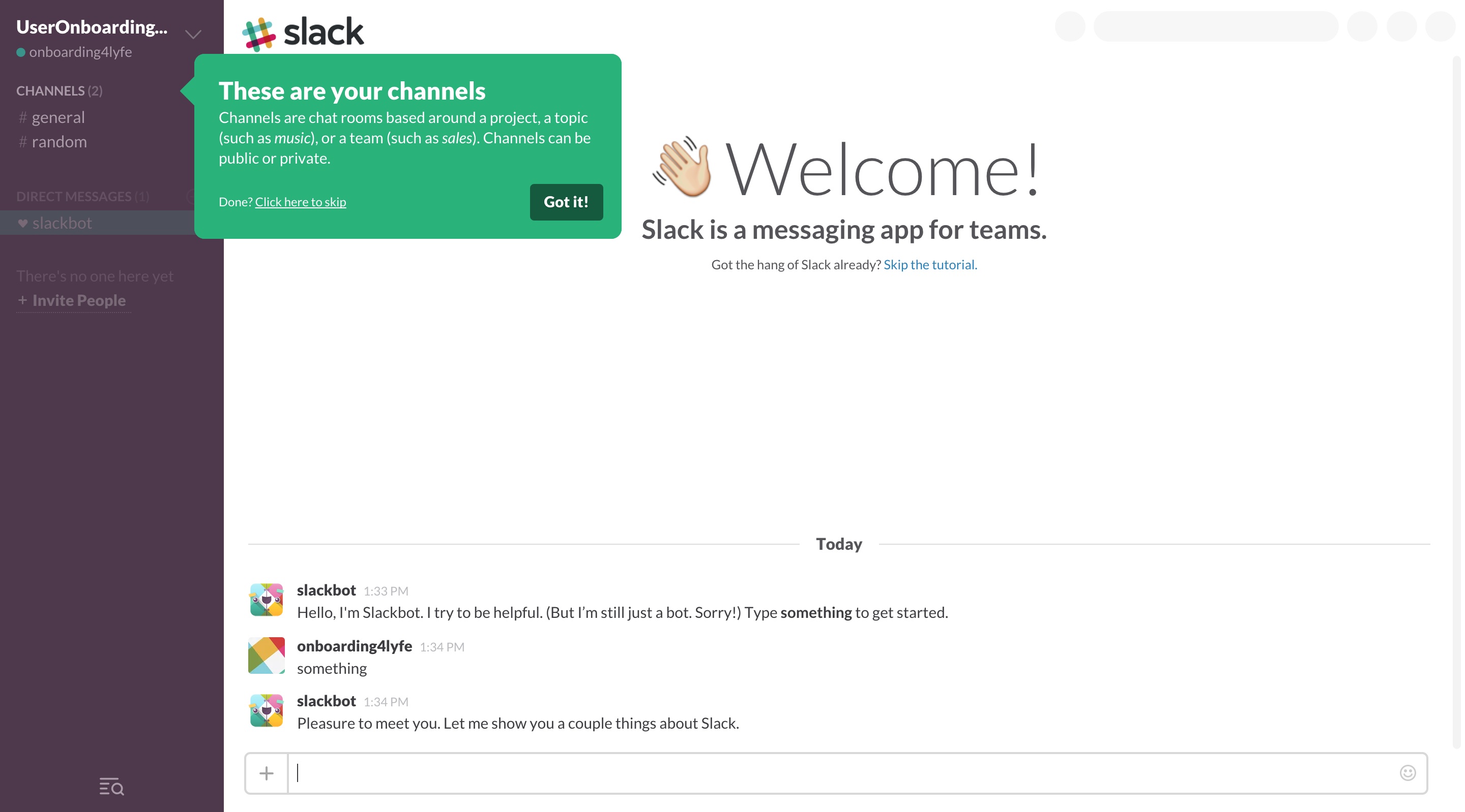 Slack user onboarding step 9