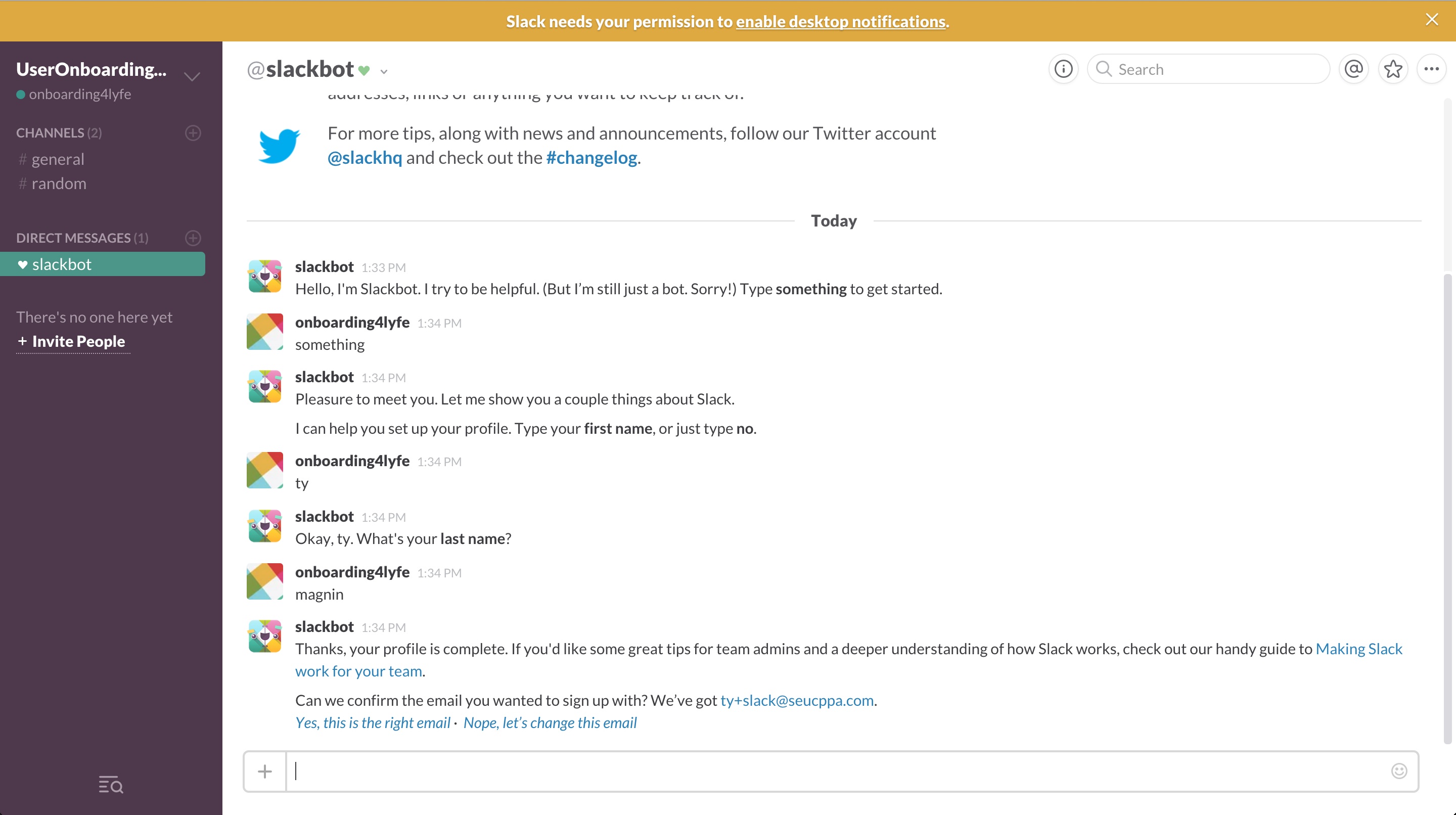 Slack user onboarding step 15