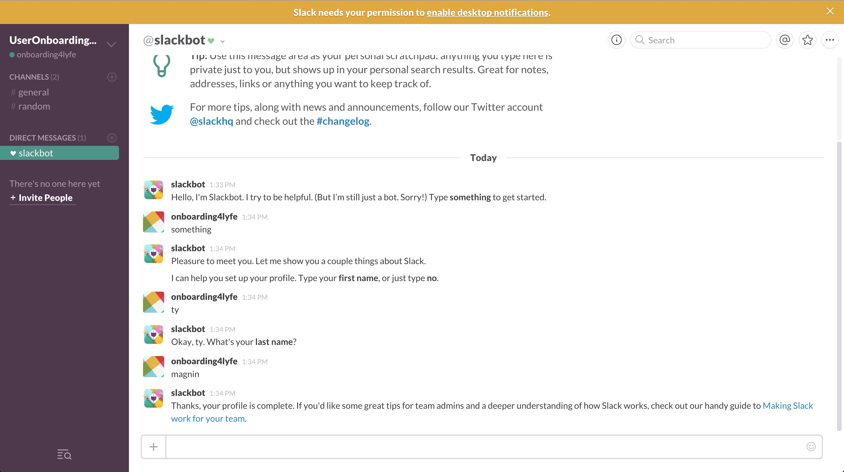 Slack user onboarding step 14