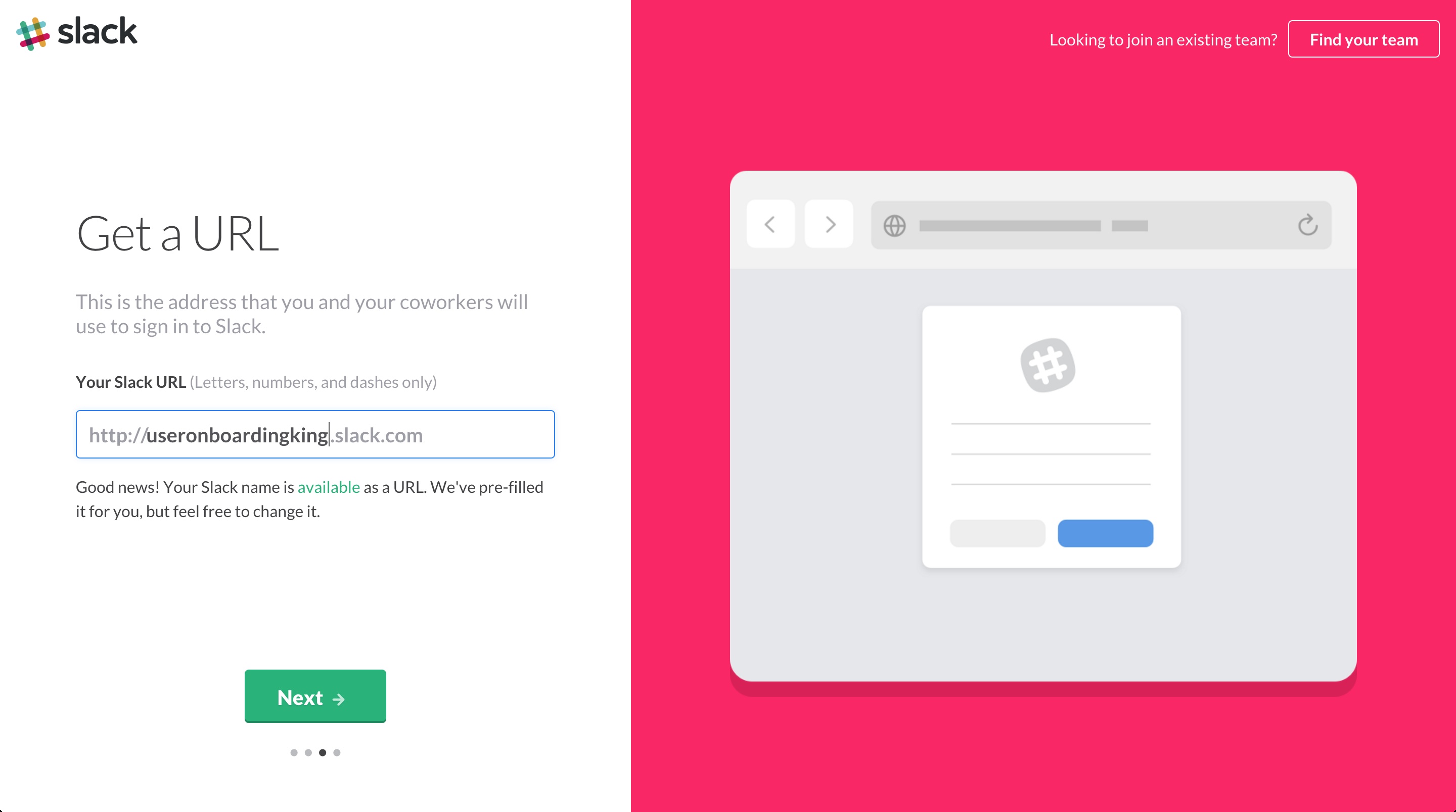 Slack user onboarding step 3