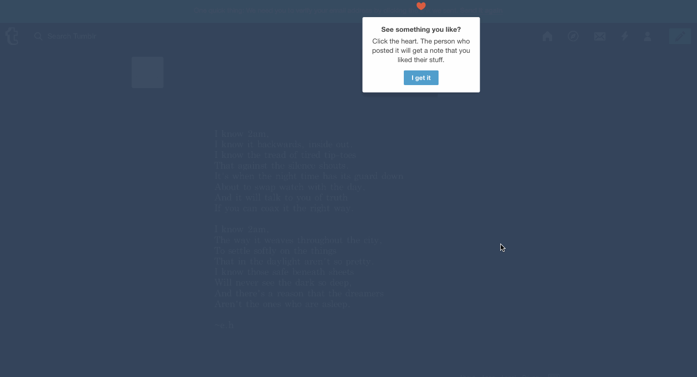 Tumblr user onboarding step 6
