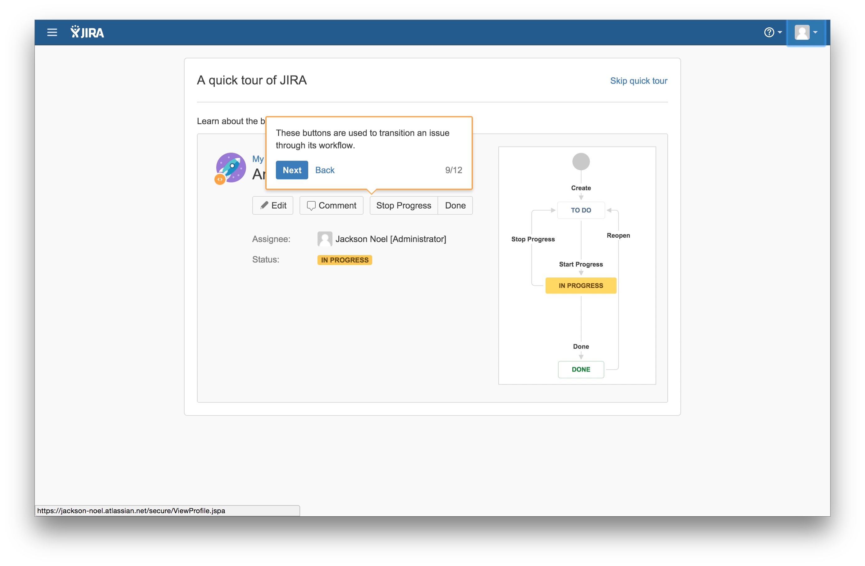 JIRA user onboarding tooltip 9