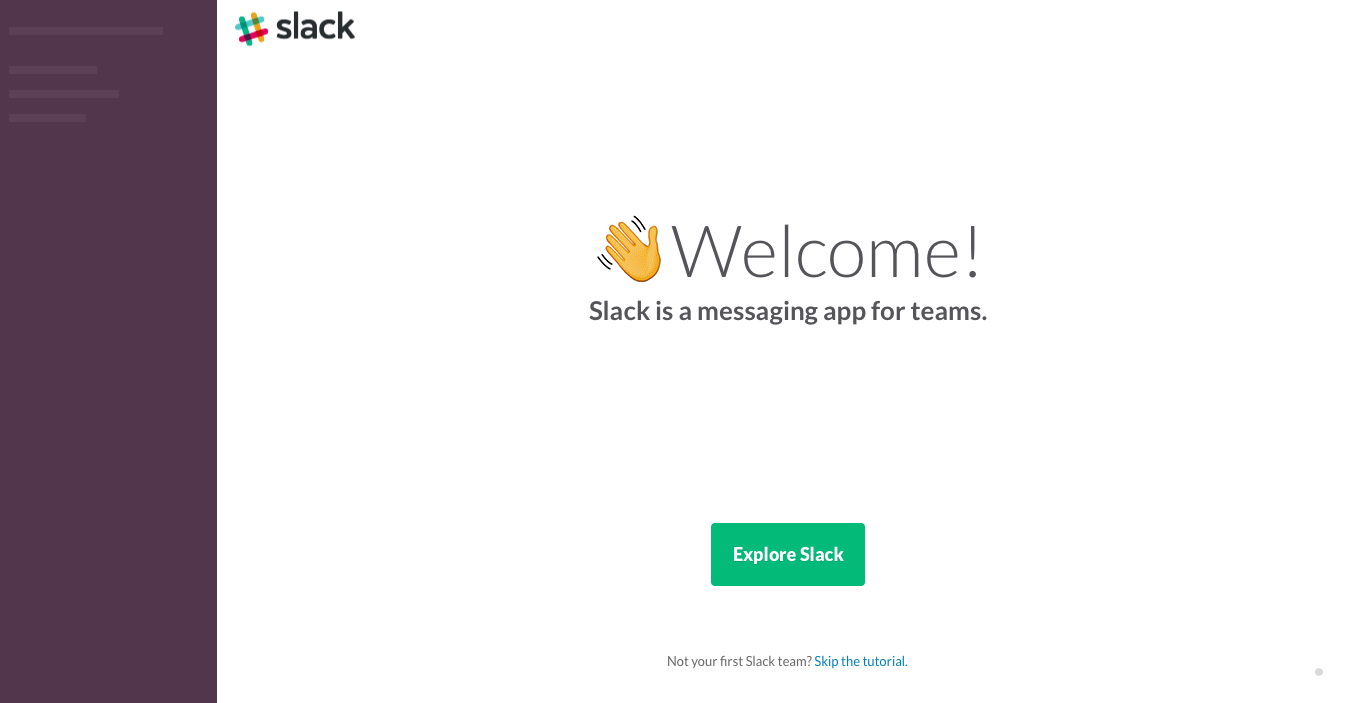 Slack invited user tutorial welcome