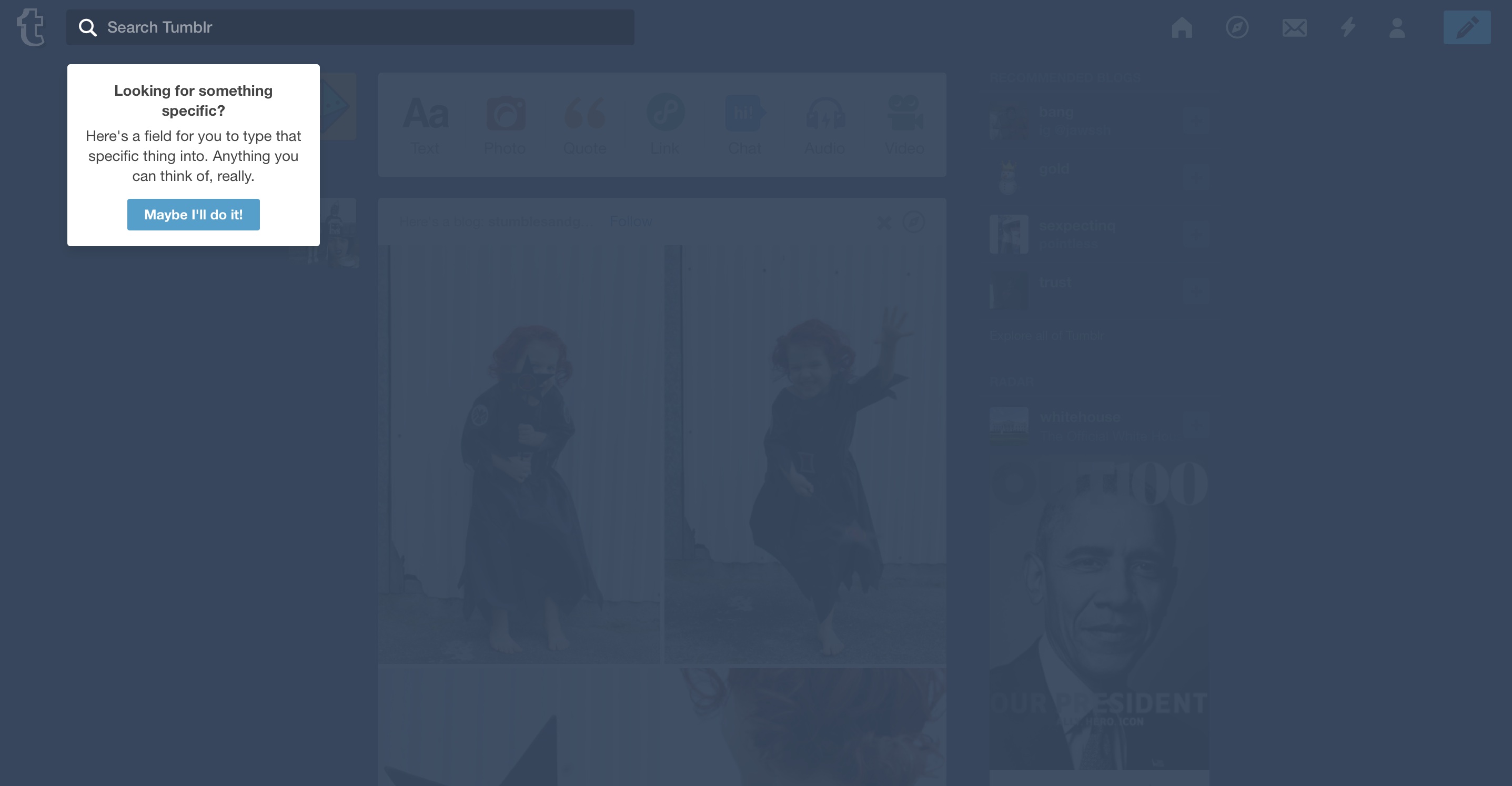 Tumblr user onboarding step 10