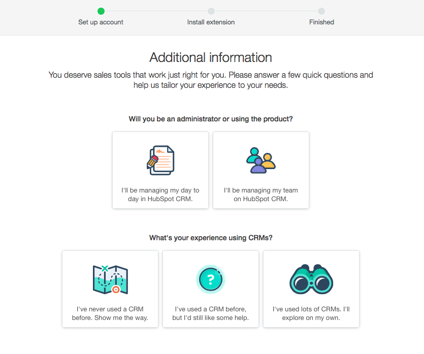 HubSpot invited user onboarding setup