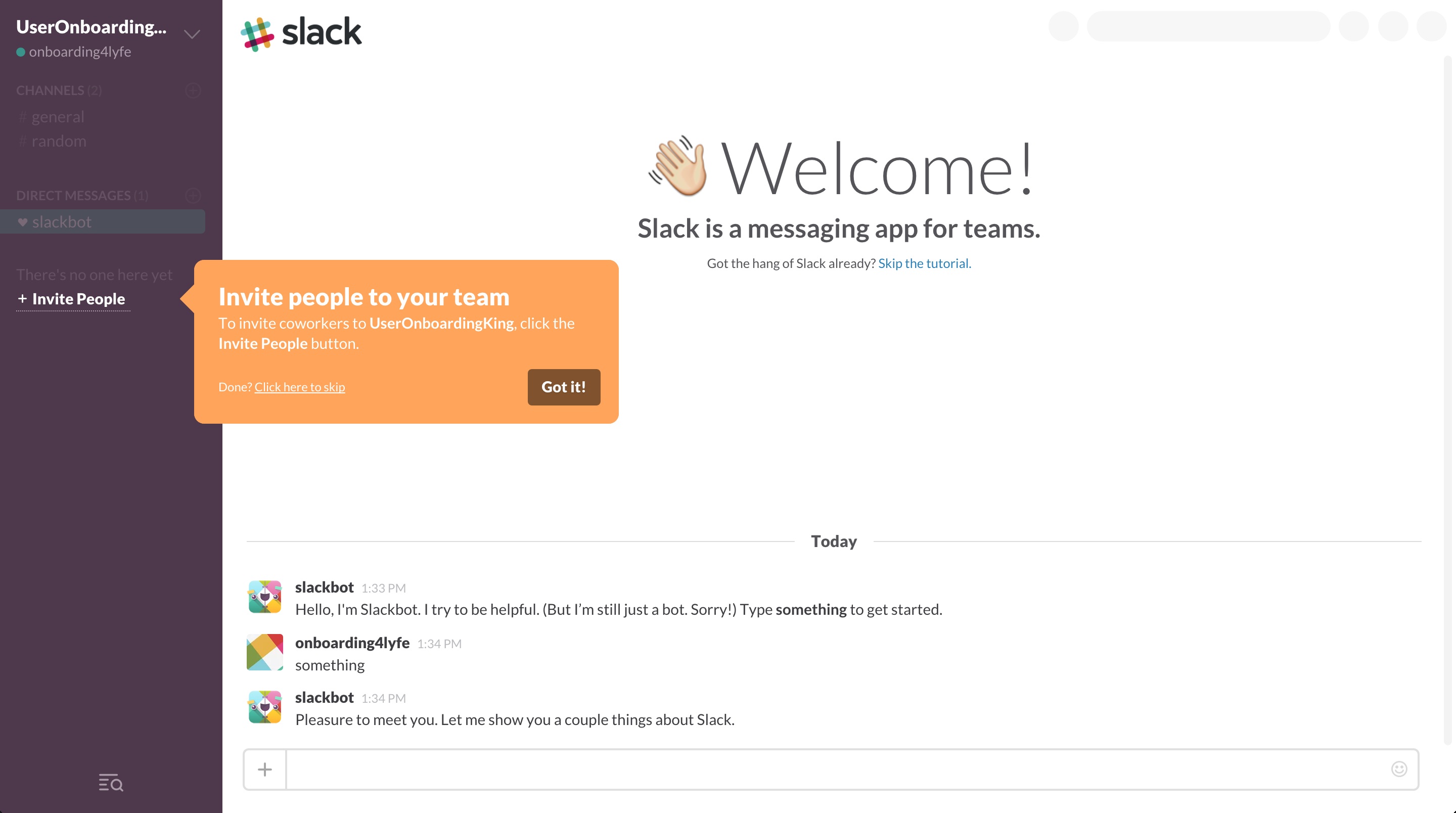 Slack user onboarding step 11
