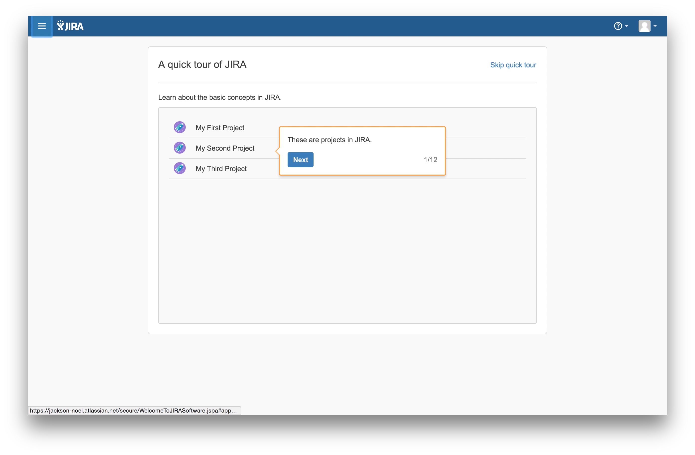 JIRA user onboarding tooltip 1