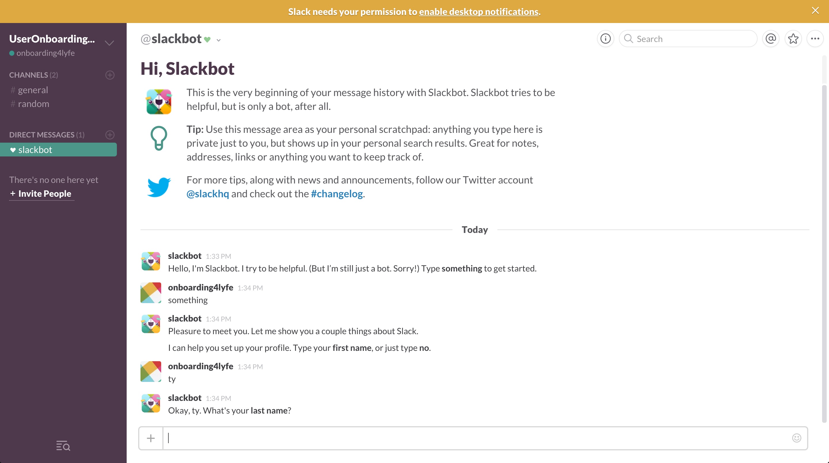 Slack user onboarding step 13