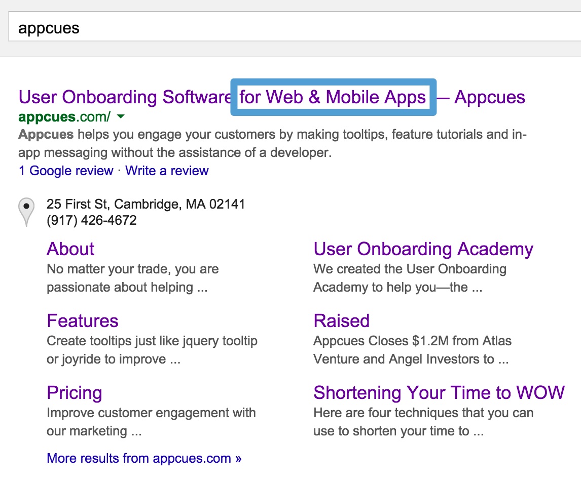 appcues google search results