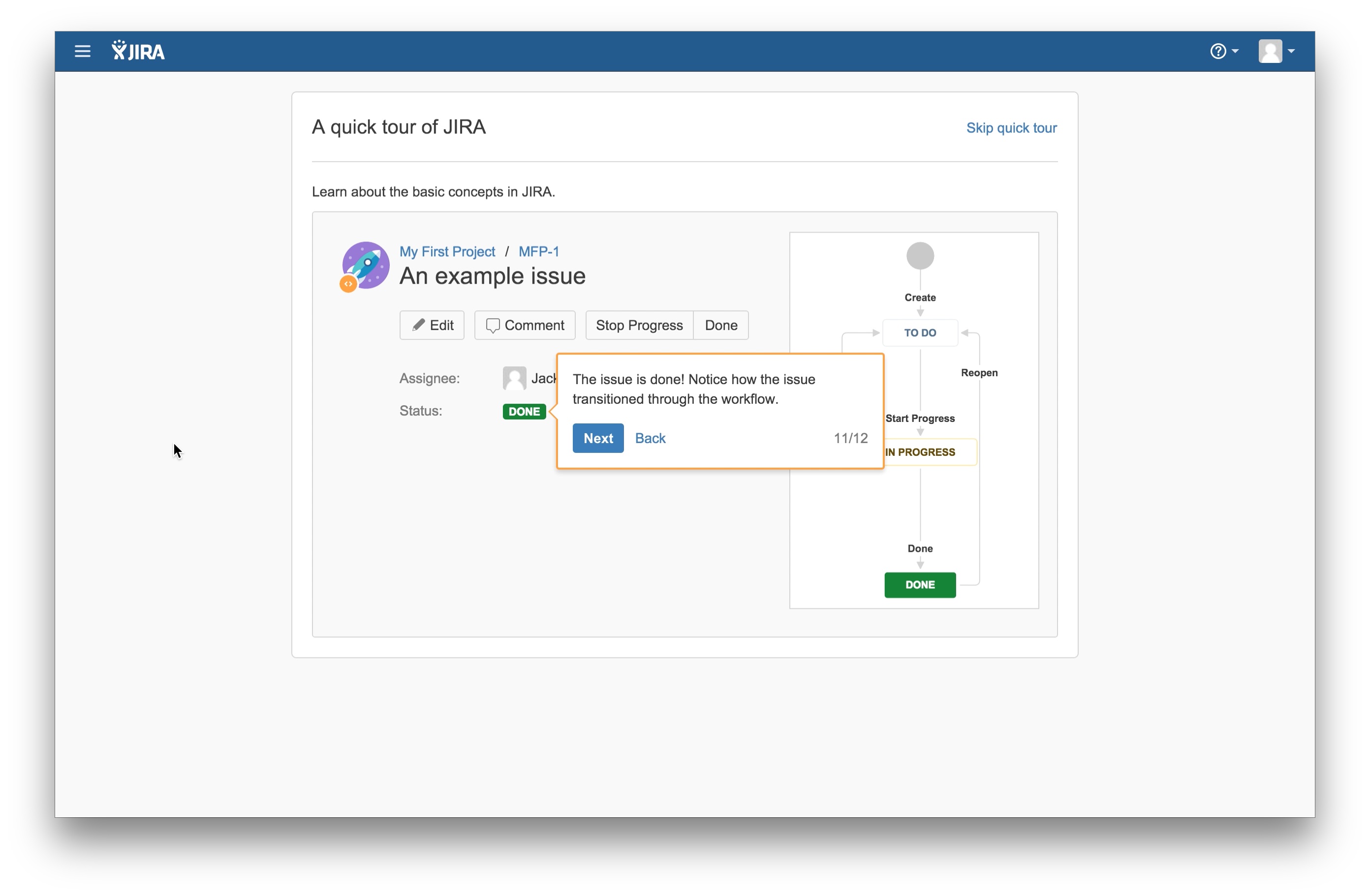 JIRA user onboarding tooltip 11
