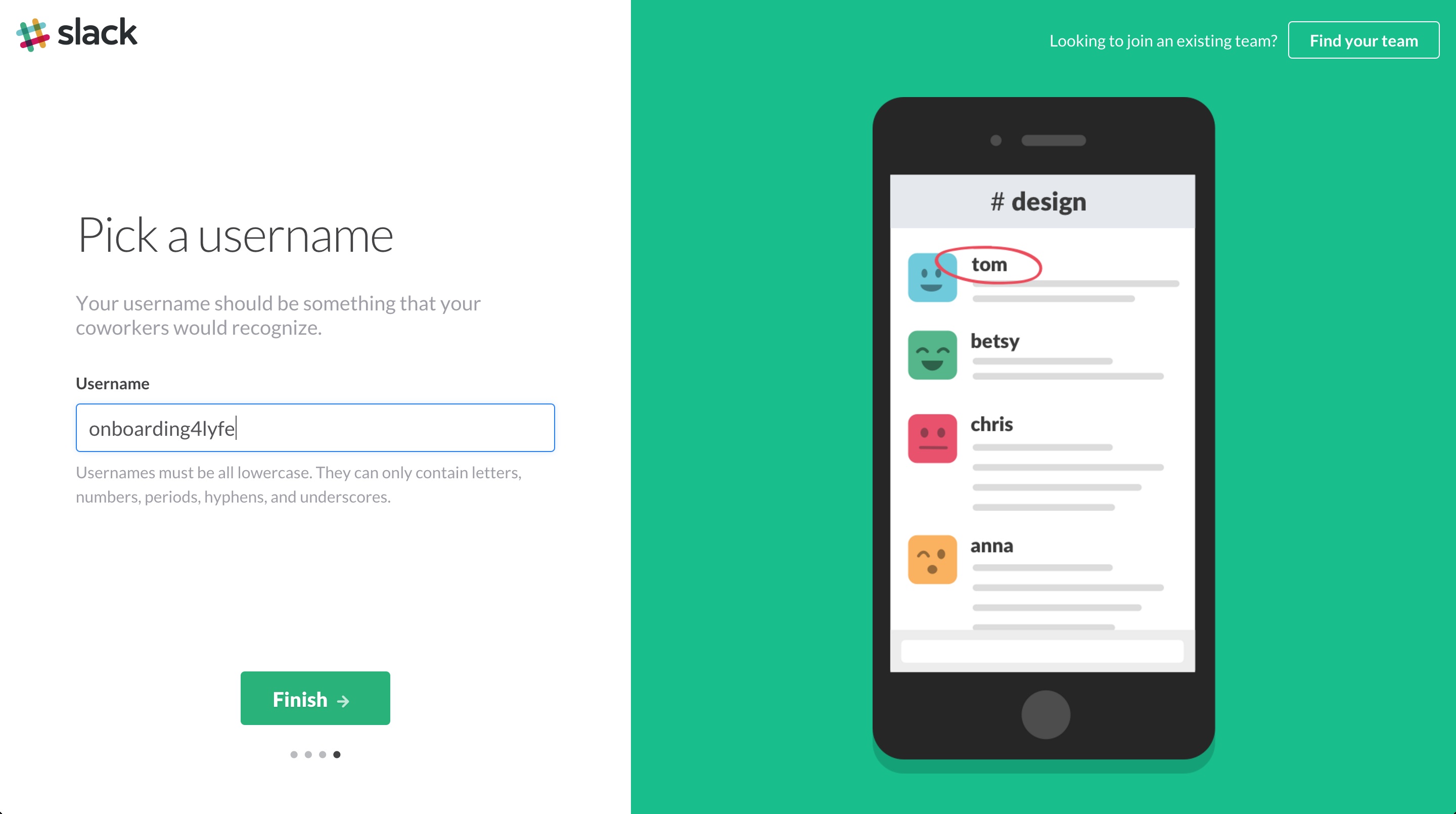 Slack user onboarding step 4