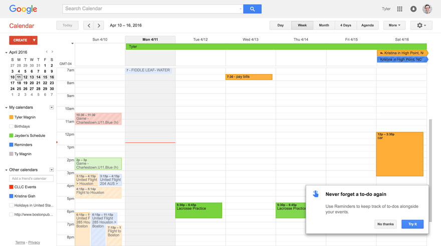 Google launched calendar reminders with a short tutorial