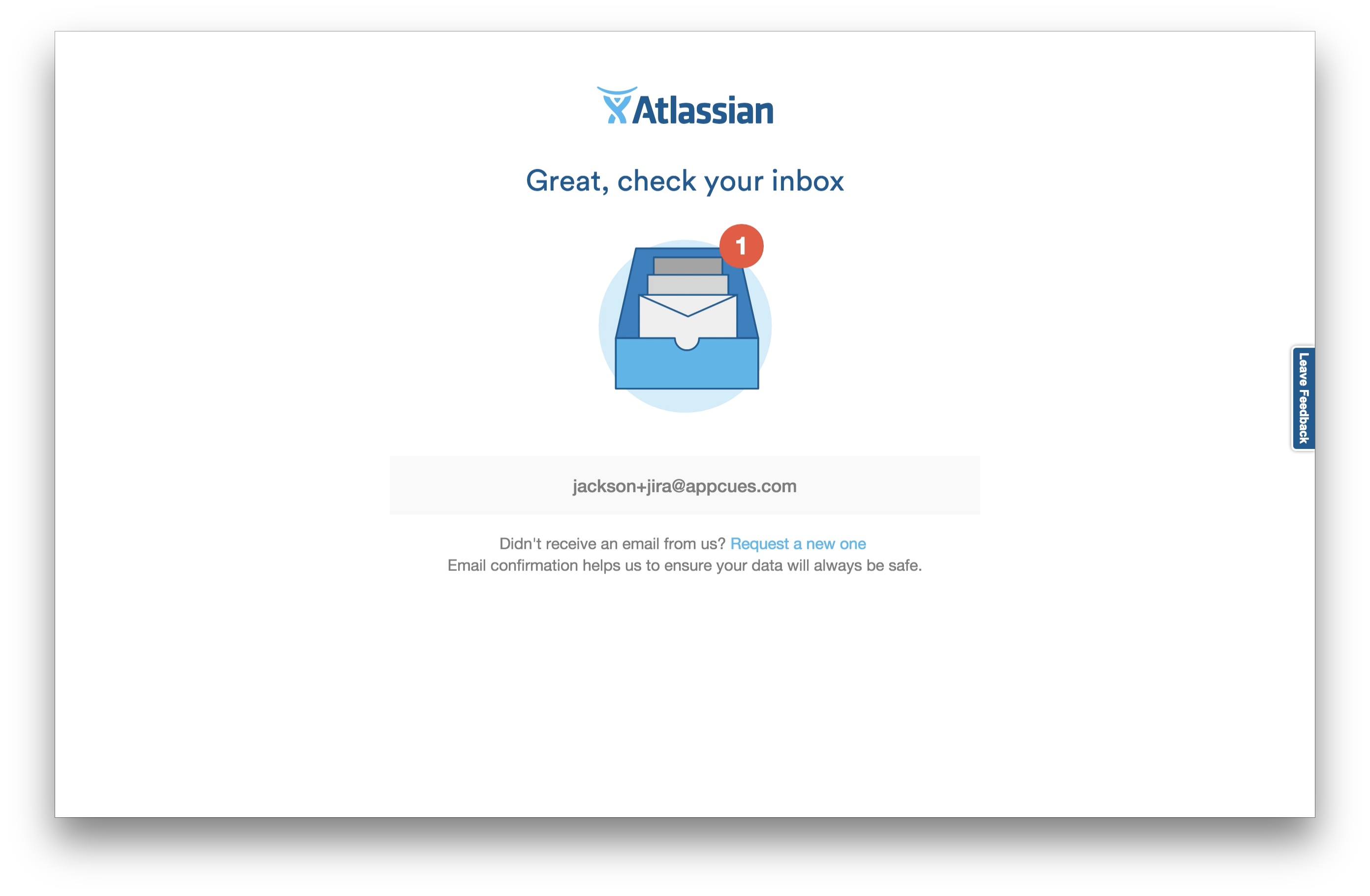 Email confirmation step