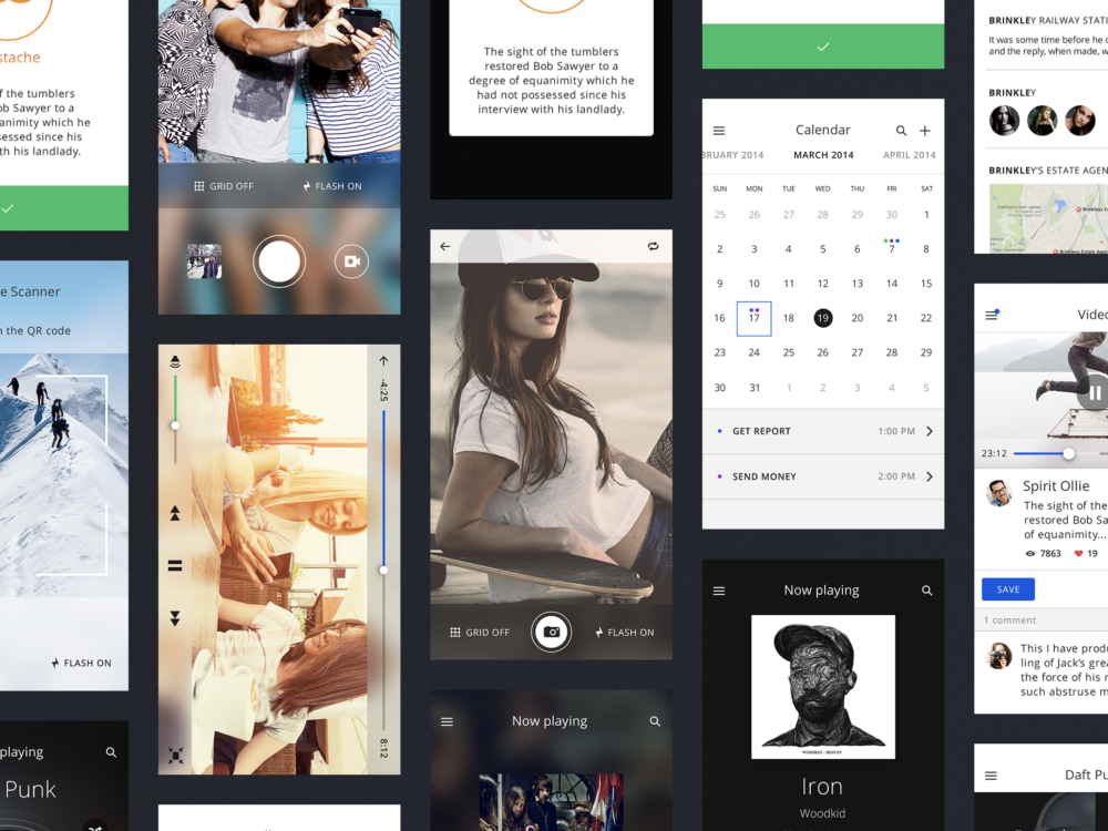 iOS iphone design UI kit free for PSD and Sketch