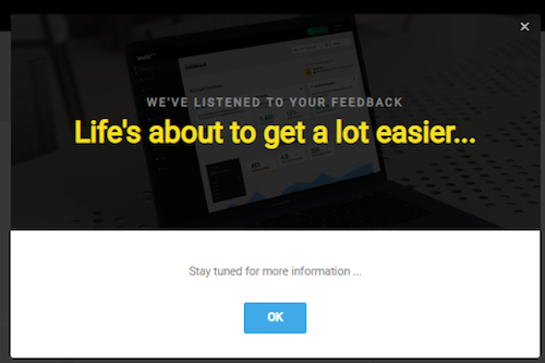 Product redesign launch teaser announcement.