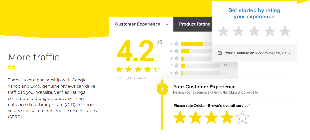 A screenshot of Feefo, a customer review and insight platform that used Appcues to transition their users to a new platform.