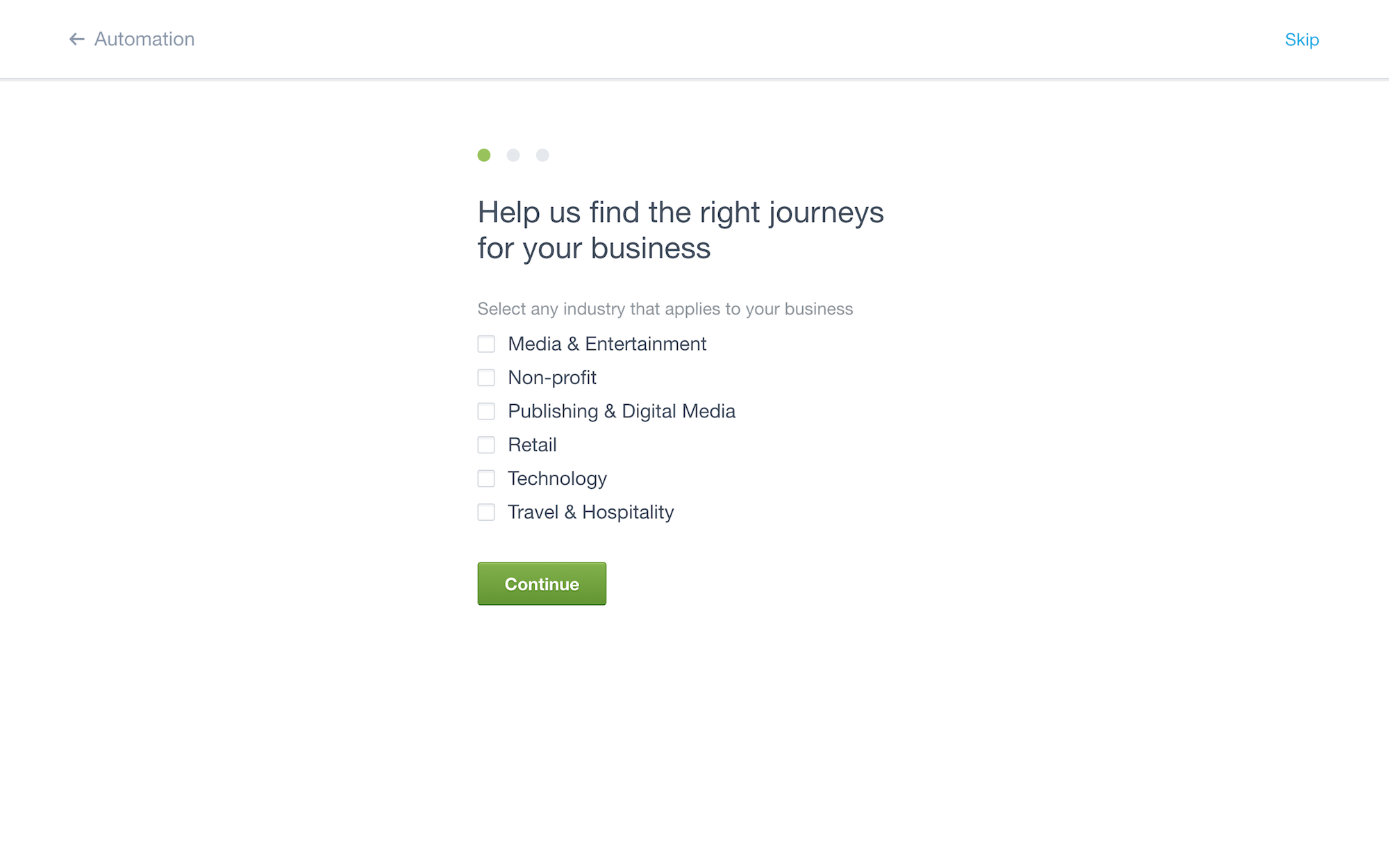 An example of customized UX for onboarding new users. Personalizing your user onboarding is an example of good UX when used correctly.