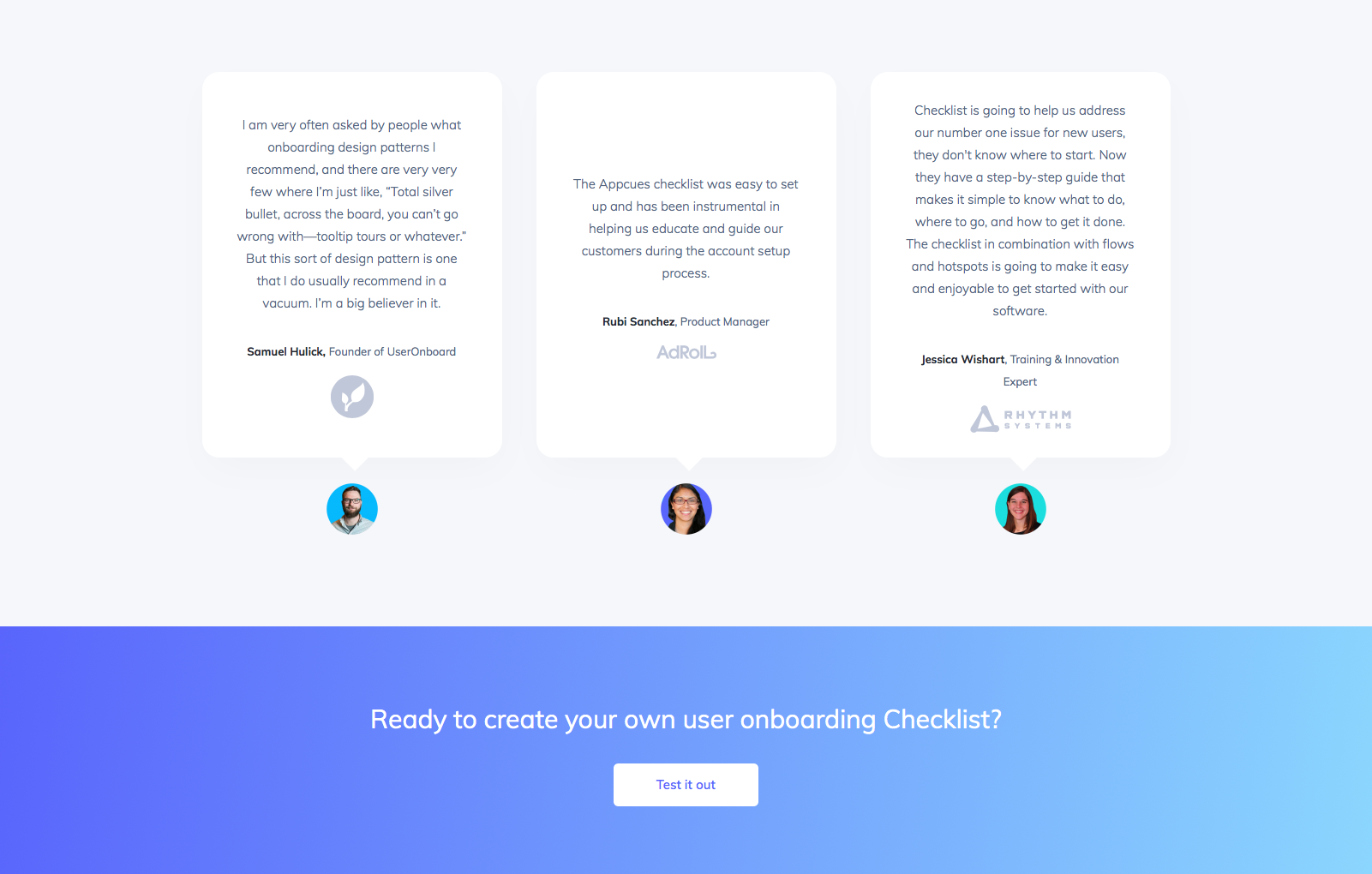 This image shows an example of using beta user statements on a product page. This is a feature page for a product launch.