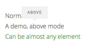 This is a screenshot of a very simple flat jquery tooltp plugin demo page. It shows a simple tooltip above text.