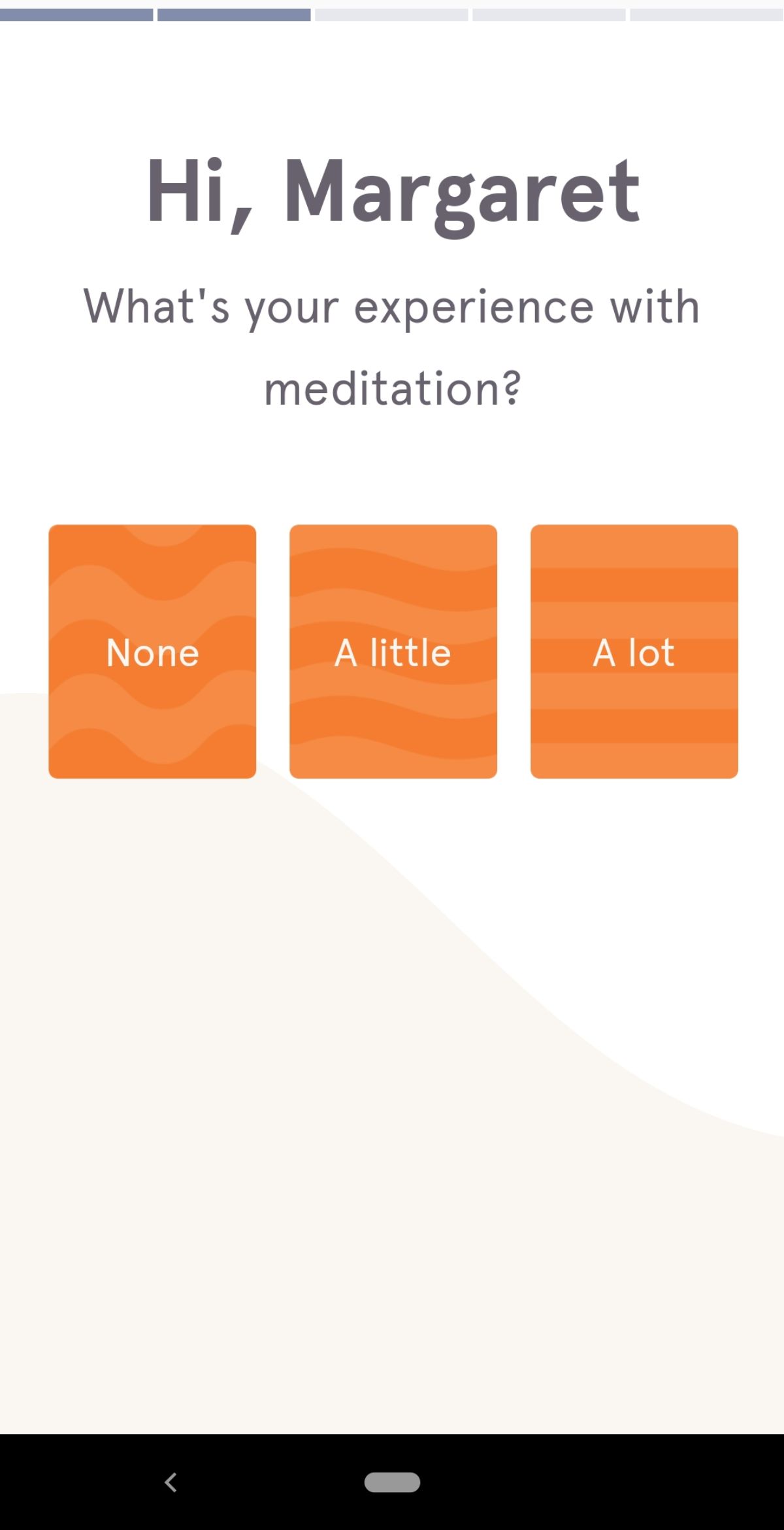 this is an example of a good user onboarding flow that removes unnecessary options to combat the choice paradox
