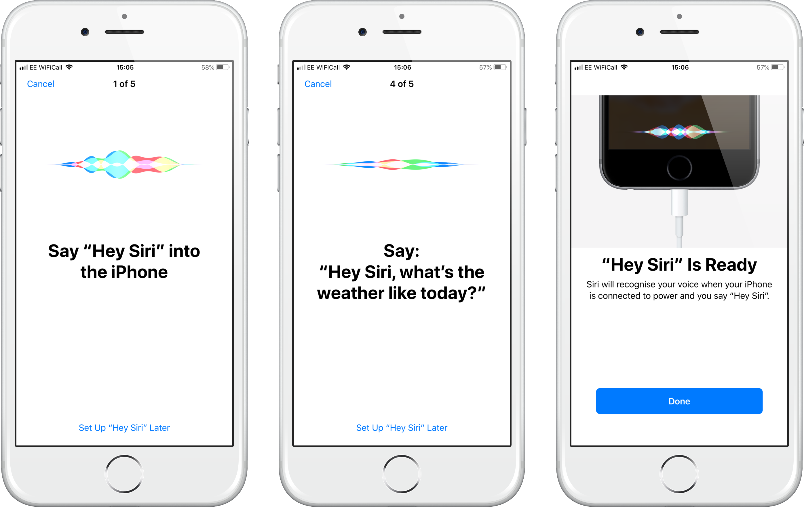 Hey Siri setup questions