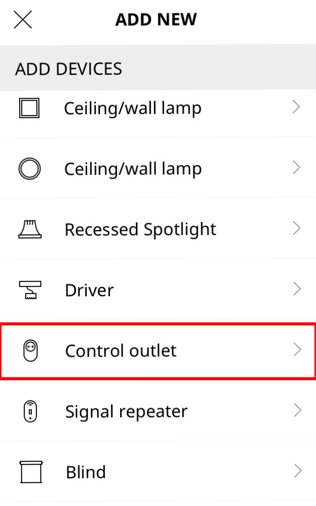 Add Control Outlet