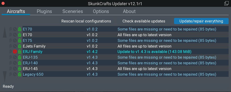 SkunkCrafts Updater Plugin for X-Plane
