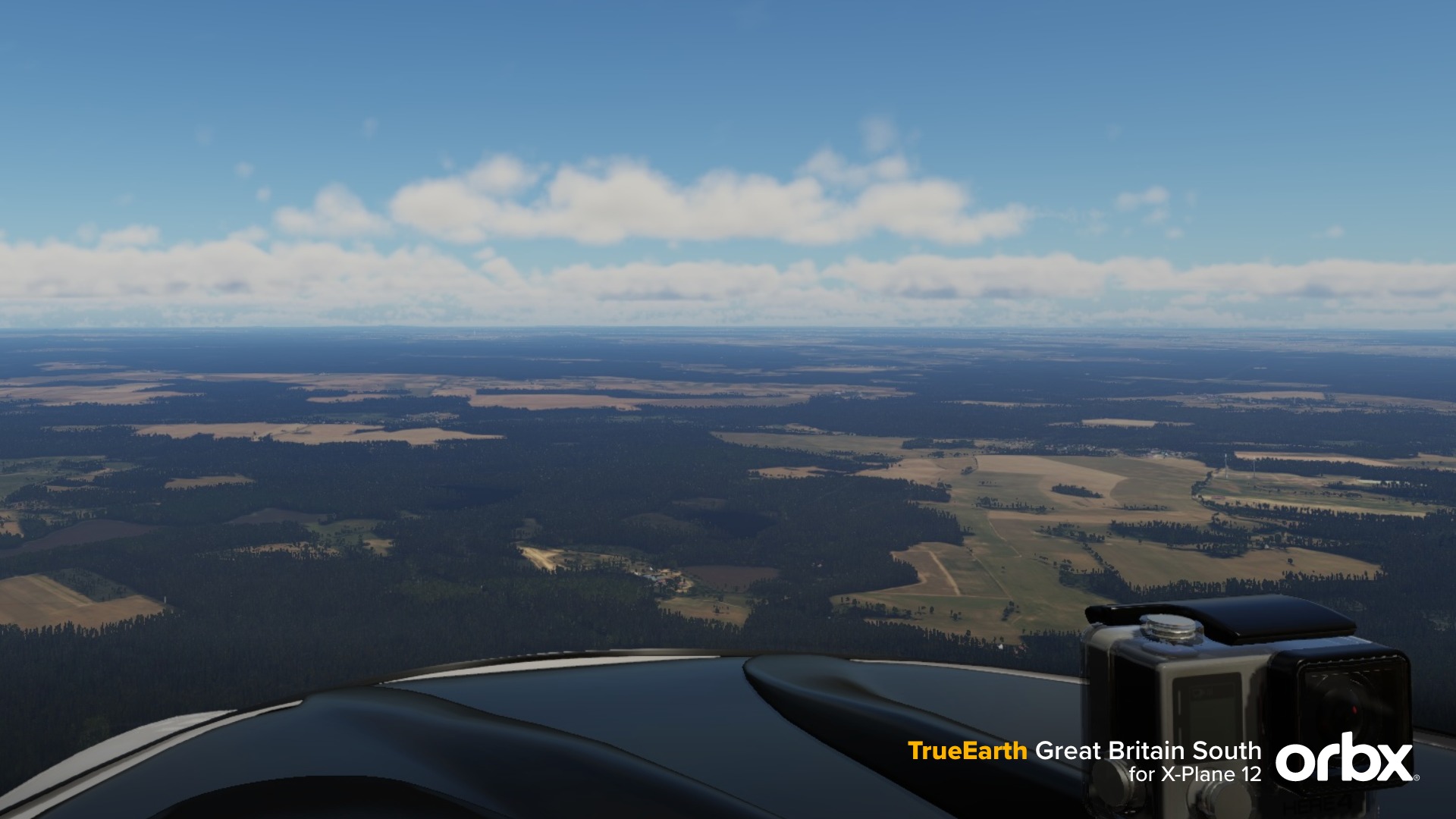 Pode ser uma imagem de aeronave e texto que diz "TrueEarth Great Britain South orbx for X-Plane T 12"