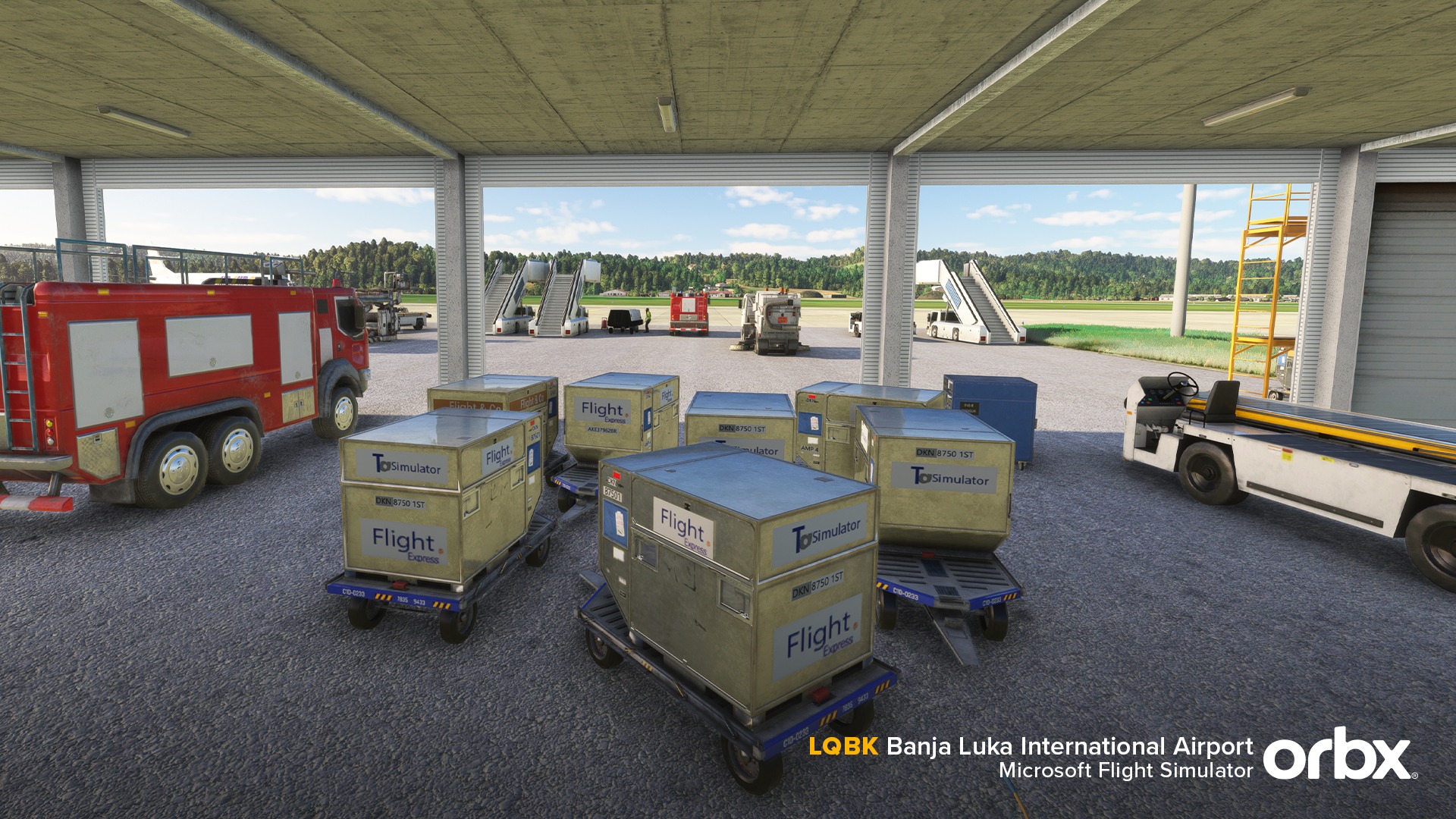 Pode ser uma imagem de texto que diz "Flight LQBK Banja Luka International Airport Simulator orbx Microsoft Flight"