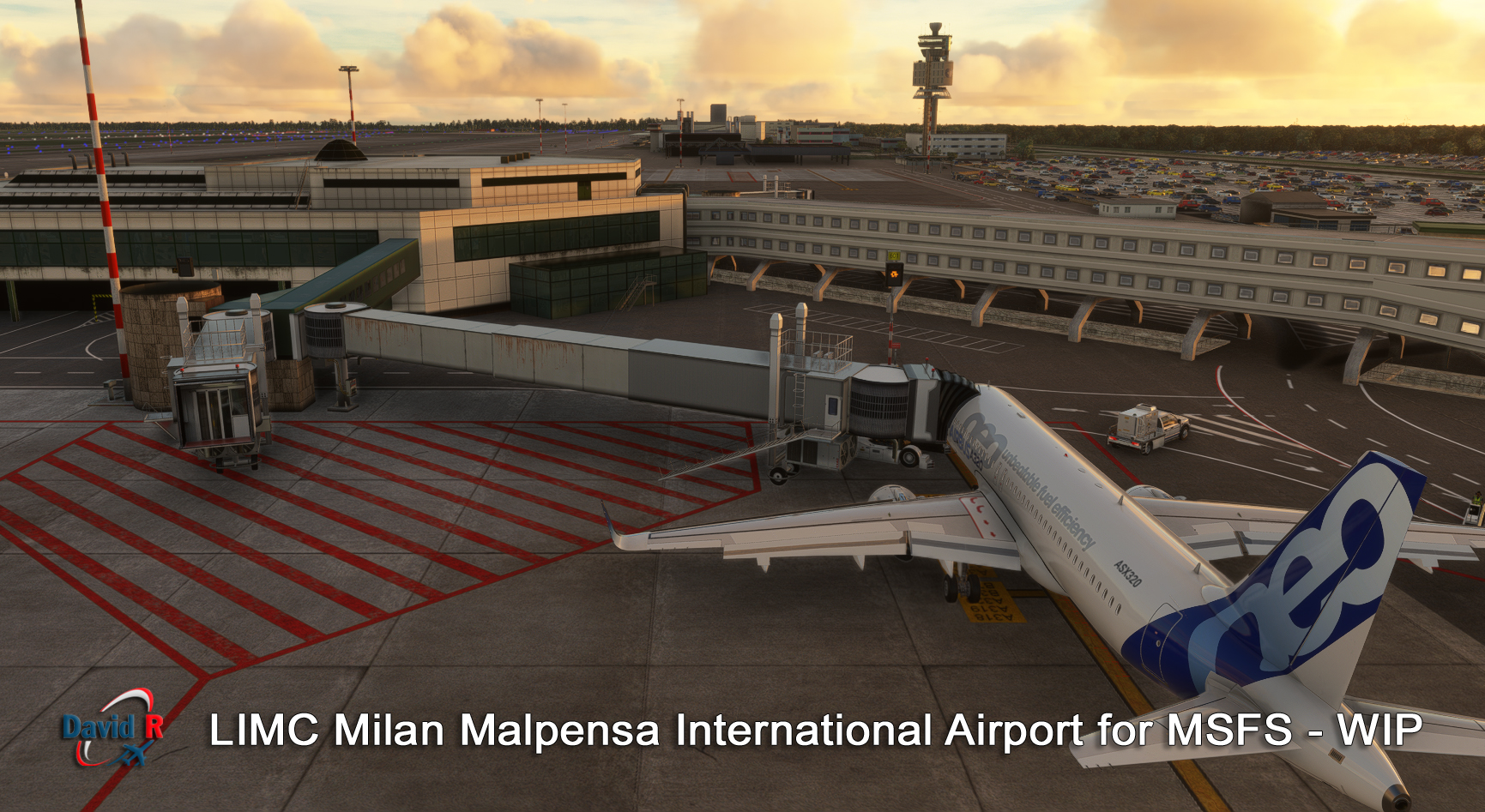 Pode ser uma imagem de aeronave e texto que diz "MN LIMC Milan Malpensa International Airport for MSFS WIP"