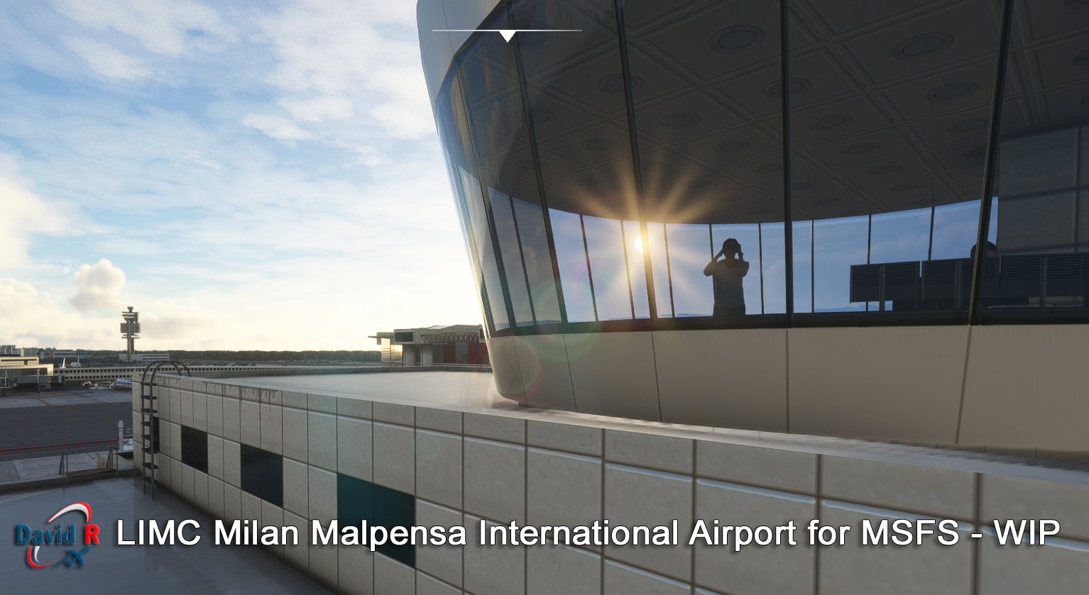 Pode ser uma imagem de 1 pessoa e texto que diz "R LIMC Milan Malpensa International Airport for MSFS WIP"