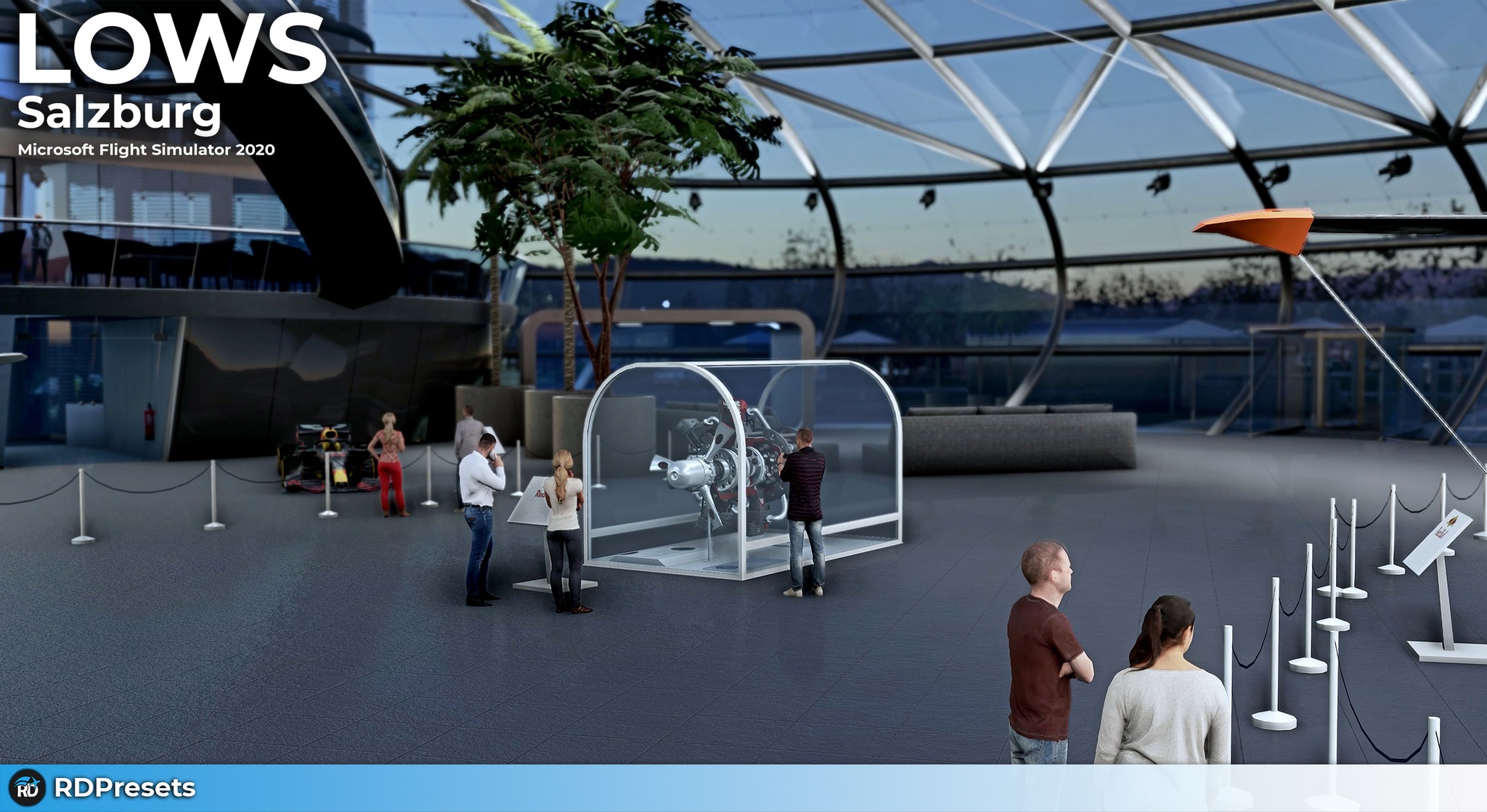 Pode ser uma imagem de 6 pessoas e texto que diz "LOWS Salzburg Microsoft .202 Flight Simulator 2020 PRE RD RDPresets"