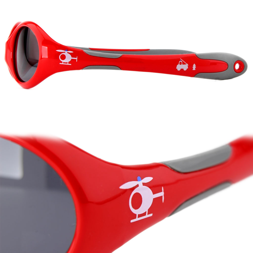 Sonnenbrille Kleinkind Jungen, Mädchen, cooles Design, rot