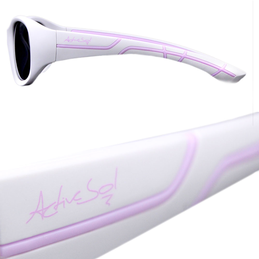 Design sunglasses flexible white pink activesol